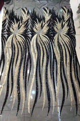 Illusion neck Long Sleeves Luxurious Fur Sequin Mermaid Prom Party Gowns-Ballbella