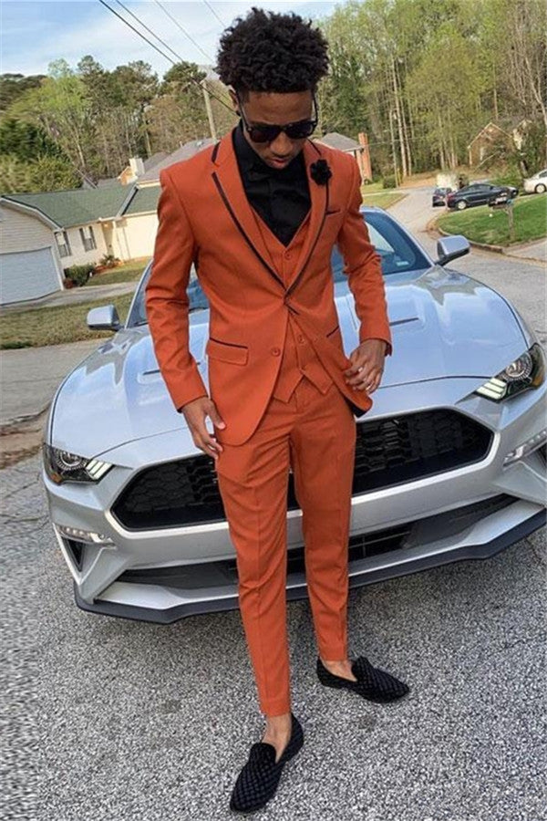 orange dress men Orange & Black Dashiki for Men Suit