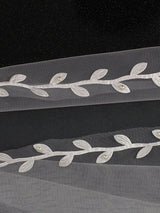 Ivory One-Tier Tulle Finished Edge Waterfall Long Wedding Veils-Ballbella