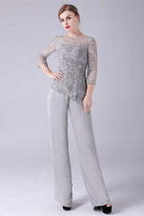 Jewel long sleeves lace boeknot mother's suit-Ballbella