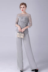 Jewel long sleeves lace boeknot mother's suit-Ballbella