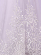 Jewel Neck Sleeveless Studded Formal flower girl dress-Ballbella