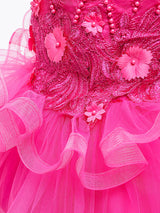 Jewel Neck Tulle Sleeveless Short Princess Beaded Kids Party Dresses-Ballbella