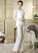 Jewel ruffles Long Sleeves Vintage Mother’s suit-Ballbella