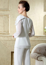 Jewel ruffles Long Sleeves Vintage Mother’s suit-Ballbella