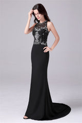 Jewel sleeveless floor length paillette high slit mermaid mother's dress-Ballbella
