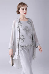 Jewel Strap Lace Sleeveless Casual mother's dress-Ballbella