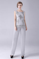 Jewel Strap Lace Sleeveless Casual mother's dress-Ballbella