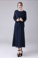 Jewel Strap Short sleeves Ankle-length Mermaid Vintage mother's dress-Ballbella