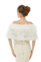 Light Gray Wedding Wrap Accessories Faux Fur Bridal Cover Ups-Ballbella