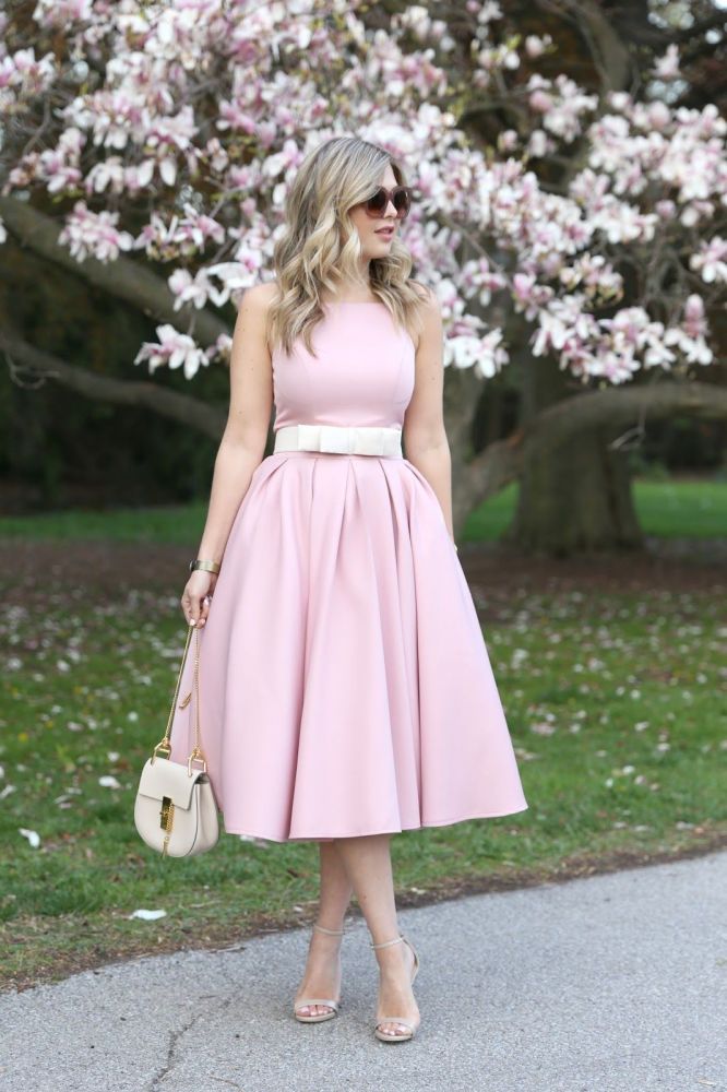 Light Pink Halter Sleeveless Summer Homecoming Dress with Belt Light Pink Halter Sleeveless Summer Homecoming Dress with Belt
