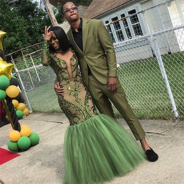 Ballbella Lime Green Two Piece Slim Fit Fashion Prom Outfits Ballbella Lime Green Two Piece Slim Fit Fashion Prom Outfits