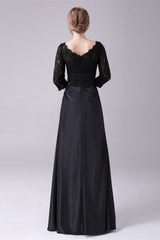 Long sleeves jewel ankle-length backless lace mermaid mother's dress-Ballbella