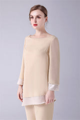 Long sleeves Jewel Asymmetrical mother's shirt-Ballbella