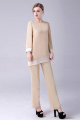 Long sleeves Jewel Asymmetrical mother's shirt-Ballbella