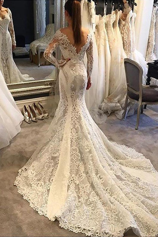 mermaid court train wedding dress Wedding Dress