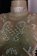 Luxurious Sleeveless Pearls Beading Long Mermaid Evening Dresses-Ballbella