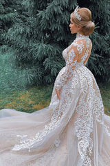 Luxurious Sweetheart Lace Tulle Mermaid Spring Wedding Dress-Ballbella