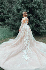 Luxurious Sweetheart Lace Tulle Mermaid Spring Wedding Dress-Ballbella