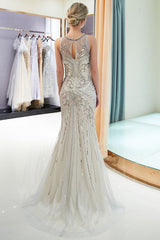 MARVEL Mermaid Sleeveless Long Evening Dresses with Gorgeous Beading-Ballbella