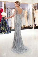 MAXINE Mermaid Sweetheart Illusion Neckline Sequins Beading Evening Dresses-Ballbella
