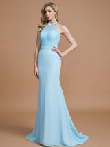 Mermaid Gorgeous Sleeveless Scoop Chiffon Bridesmaid Dresses-Ballbella