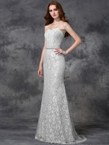 Mermaid Gorgeous Sweetheart Applique Sleeveless Long Satin Bridesmaid Dresses-Ballbella