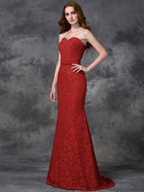 Mermaid Gorgeous Sweetheart Applique Sleeveless Long Satin Bridesmaid Dresses-Ballbella