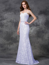 Mermaid Gorgeous Sweetheart Applique Sleeveless Long Satin Bridesmaid Dresses-Ballbella