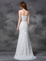 Mermaid Gorgeous Sweetheart Applique Sleeveless Long Satin Bridesmaid Dresses-Ballbella