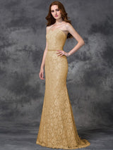 Mermaid Gorgeous Sweetheart Applique Sleeveless Long Satin Bridesmaid Dresses-Ballbella