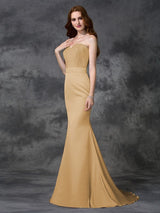Mermaid Gorgeous Sweetheart Beading Sleeveless Long Satin Chiffon Bridesmaid Dresses-Ballbella