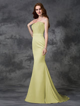 Mermaid Gorgeous Sweetheart Beading Sleeveless Long Satin Chiffon Bridesmaid Dresses-Ballbella
