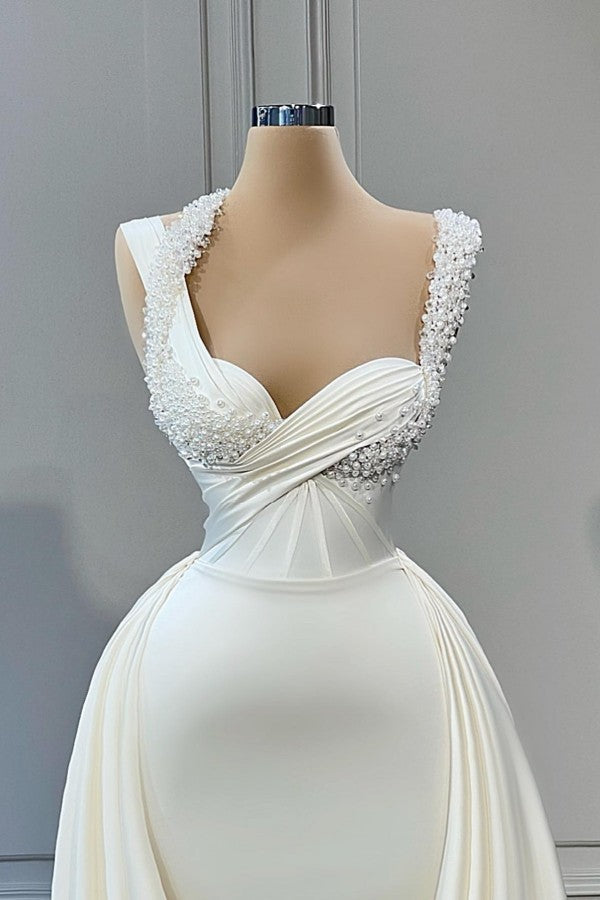 Mermaid Halter Sweetheart Beaded Floor-length Sleeveless With Side Train Prom Dress Mermaid Halter Sweetheart Beaded Floor-length Sleeveless With Side Train Prom Dress