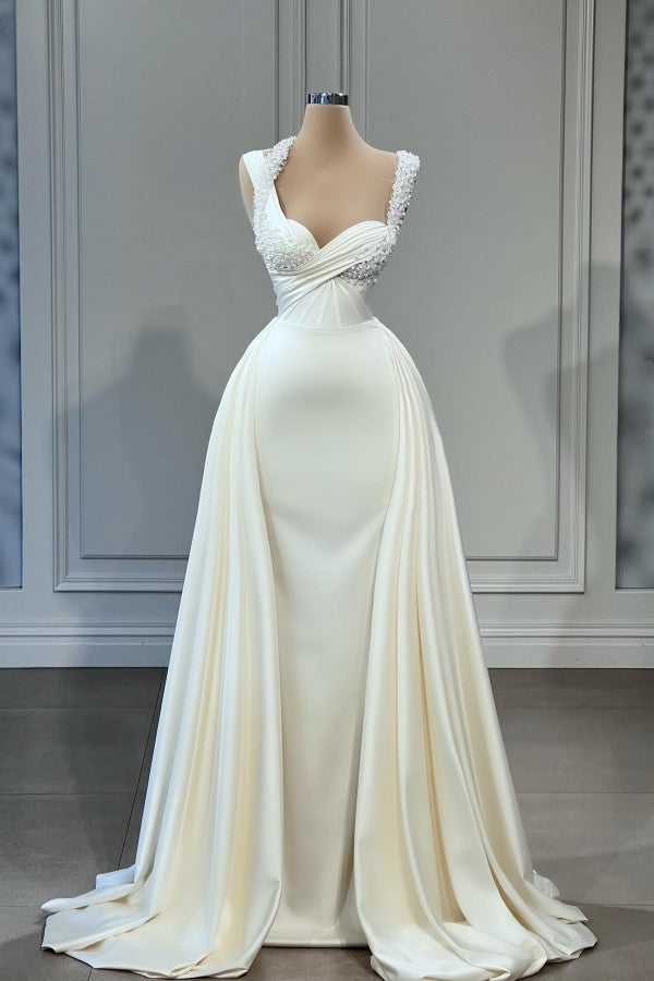 Mermaid Halter Sweetheart Beaded Floor-length Sleeveless With Side Train Prom Dress Mermaid Halter Sweetheart Beaded Floor-length Sleeveless With Side Train Prom Dress