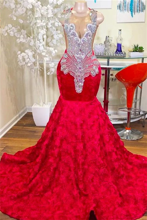 Mermaid Jewel Lace Sequined Applique Sleeveless Floor-length Prom Dress Mermaid Jewel Lace Sequined Applique Sleeveless Floor-length Prom Dress