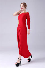 Mermaid One Shoulder Ankle-length Asymmetrical Applique mother's dress-Ballbella