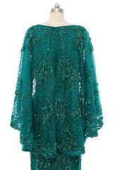 Mermaid Round Floor-length Long Sleeve Sequined Beading Gorgeous Prom Dresses-Ballbella