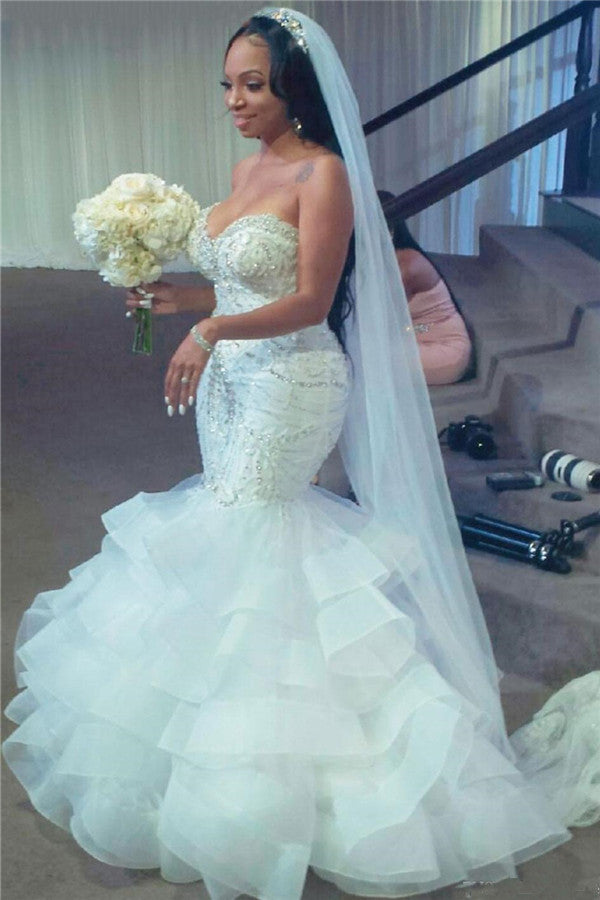 fitted lace wedding dress V-Neck Off-Shoulder Long-Sleeves Bride Gowns Lace Applique Short Merma –  Laxag main image 0