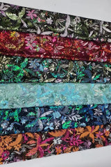 Mermaid V-neck Lace Floor-length Long Sleeve High Split Sequined Prom Dress-Ballbella