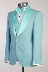 Mint Peaked Lapel 3-Piece Prom Suit-Ballbella