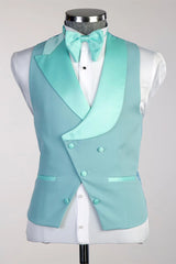 Mint Peaked Lapel 3-Piece Prom Suit-Ballbella
