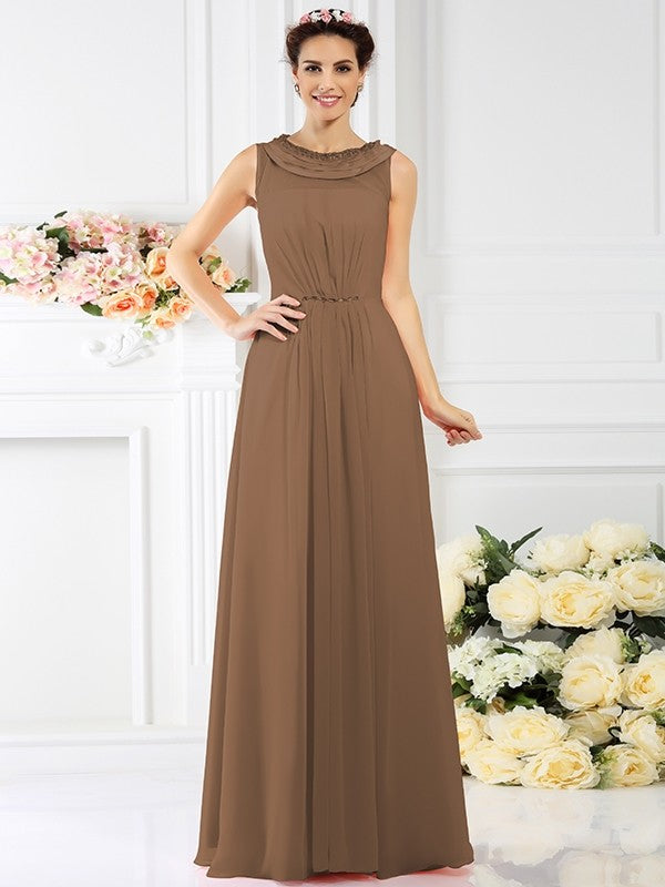 Modern Bateau Beading Sleeveless Long Chiffon Bridesmaid Dresses Modern Bateau Beading Sleeveless Long Chiffon Bridesmaid Dresses