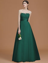 Modern Bateau Sleeveless Applique Tulle Bridesmaid Dresses-Ballbella