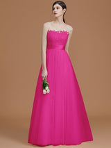 Modern Bateau Sleeveless Applique Tulle Bridesmaid Dresses-Ballbella
