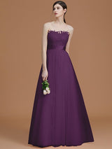 Modern Bateau Sleeveless Applique Tulle Bridesmaid Dresses-Ballbella