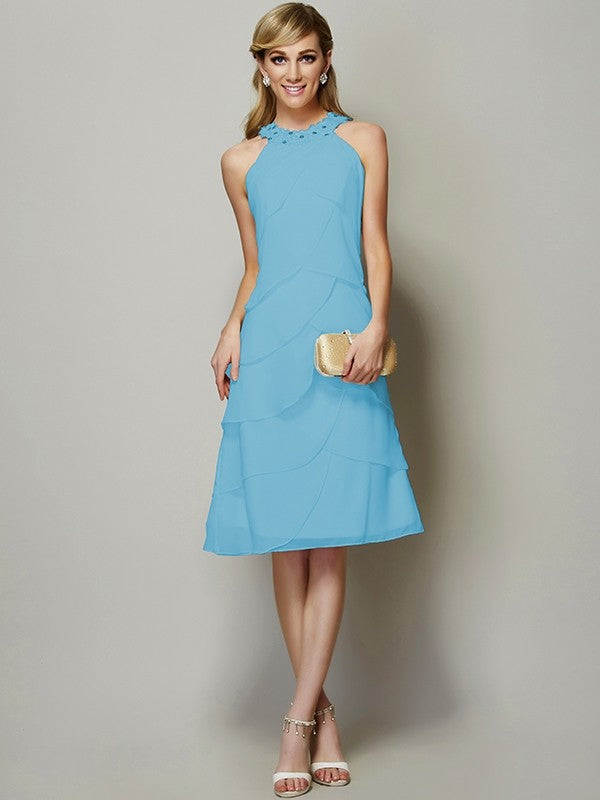 Modern Bateau Sleeveless Beading Short Chiffon Bridesmaid Dresses Modern Bateau Sleeveless Beading Short Chiffon Bridesmaid Dresses