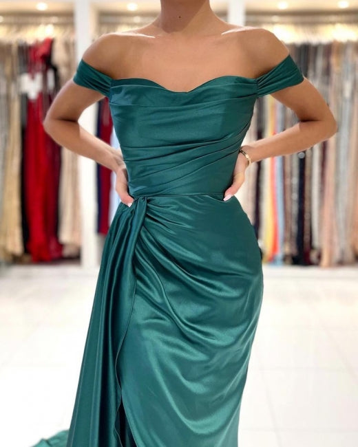 dark green dress off shoulder Dark Green Sweetheart Off Shoulder Long Formal Gown, Green Sweet 16 Dr