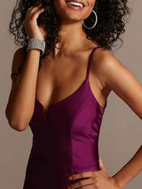 Modern Elastic Silk Like Satin Sheath Long Bridesmaid Dresses-Ballbella