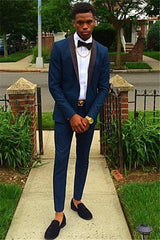 Navy Blue Classic Two Piece Men Suit for Prom-Ballbella